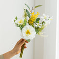 45 cm künstlicher Kamelien-Blumenstrauß aus Seide – 6 Blüten, UV-beständig, für Hochzeit, Dekoration, Innenraum, Bürotisch, Café, Hotel