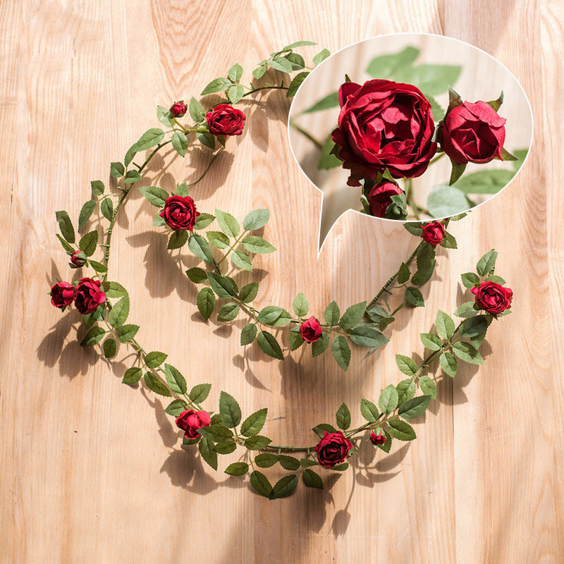 Künstliche Rose Garland, Angus Rose Ranke, 145 cm lang, Seidenstoff, für Hochzeitsdekoration, Wandschmuck