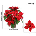 Künstliche Weihnachtsstern-Pflanze mit Topf, 34 cm, für Innen- und Außenbereich, langlebig und pflegeleicht