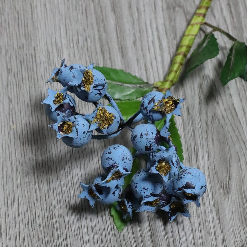 Künstliche Granatapfel-Fruchtdekoration, 25 cm, 14 Blüten, Plastik, für Innen- und Außenbereich