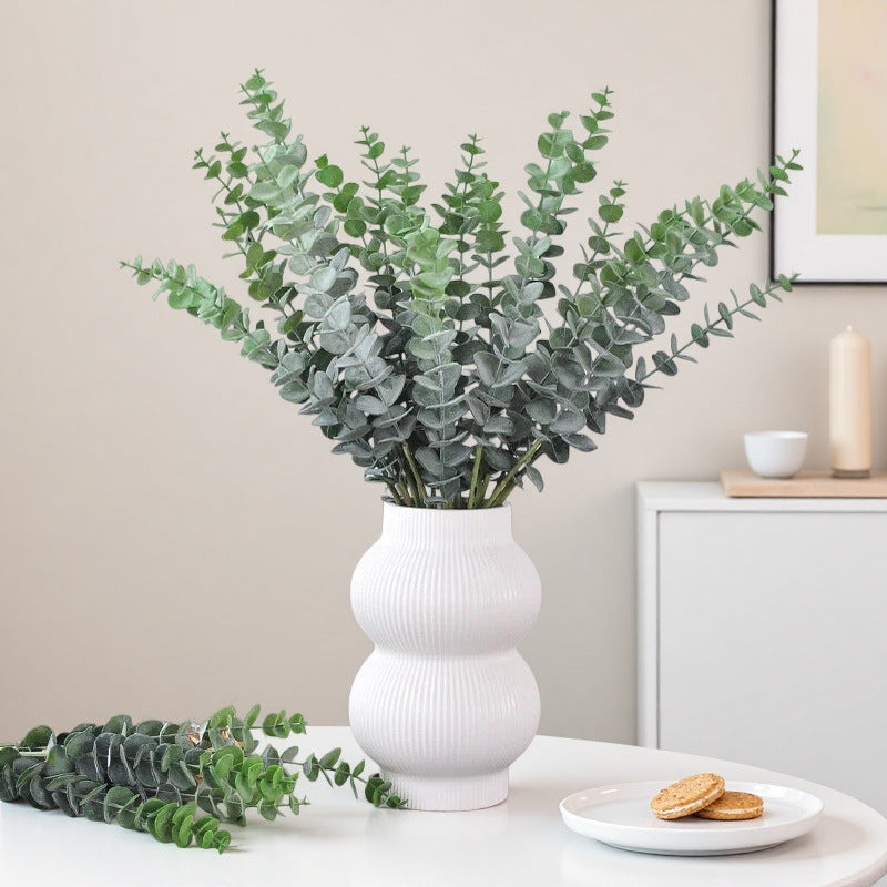 Künstliche Eukalyptus-Zweig, 90 cm, einzeln, 19 Blätter, formbar, für Hochzeit, Dekoration, gewerblichen Einsatz