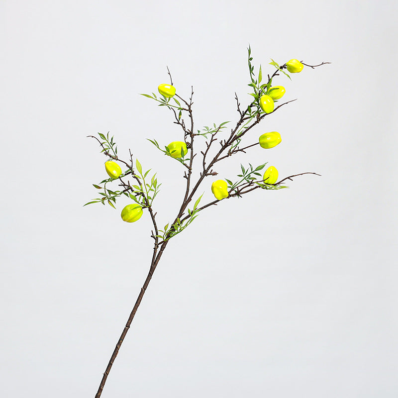 Künstliche Starfruit-Zweig Dekoration, 100 cm, PE/PVC, für Innenraum, Floristik, Event-Deko