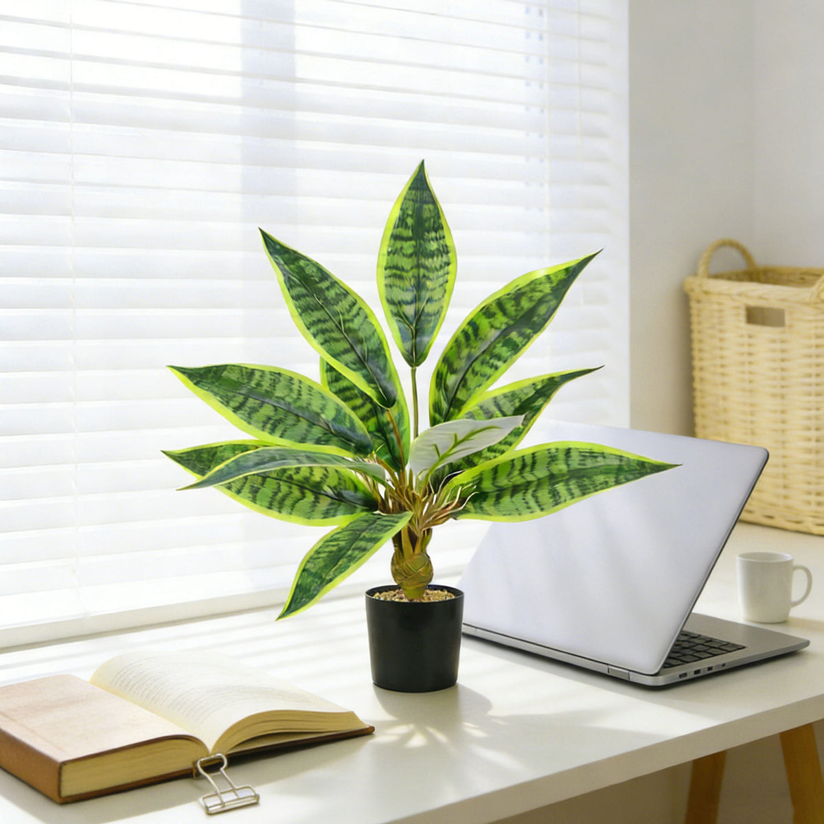 Künstliche Sansevieria, 40 cm, 12 Blätter, moderne Deko für Zuhause und Gewerbe
