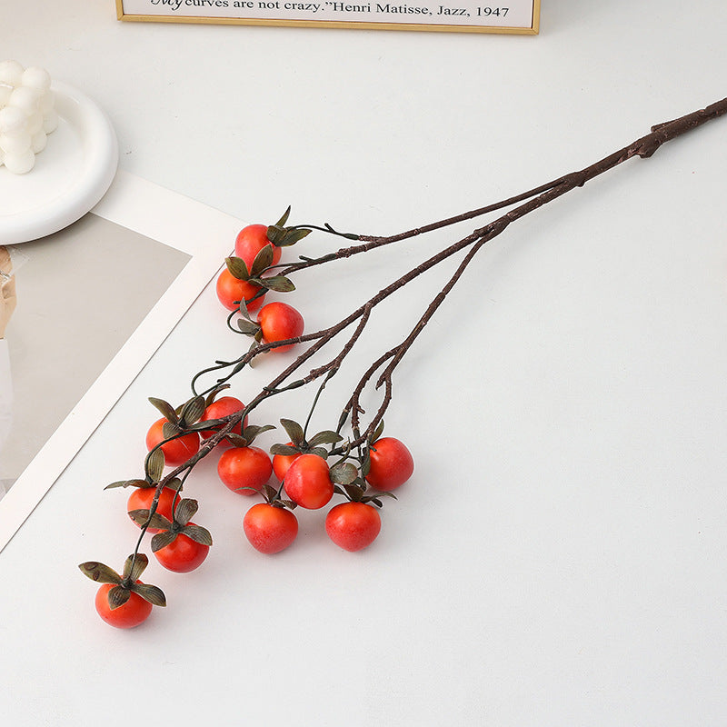 Künstliche Mini-Persimmon-Blüten, Busch mit 14 Blüten, 70 cm lang, aus Schaumstoff, für Hochzeiten, Hausdekoration und Außenbereich