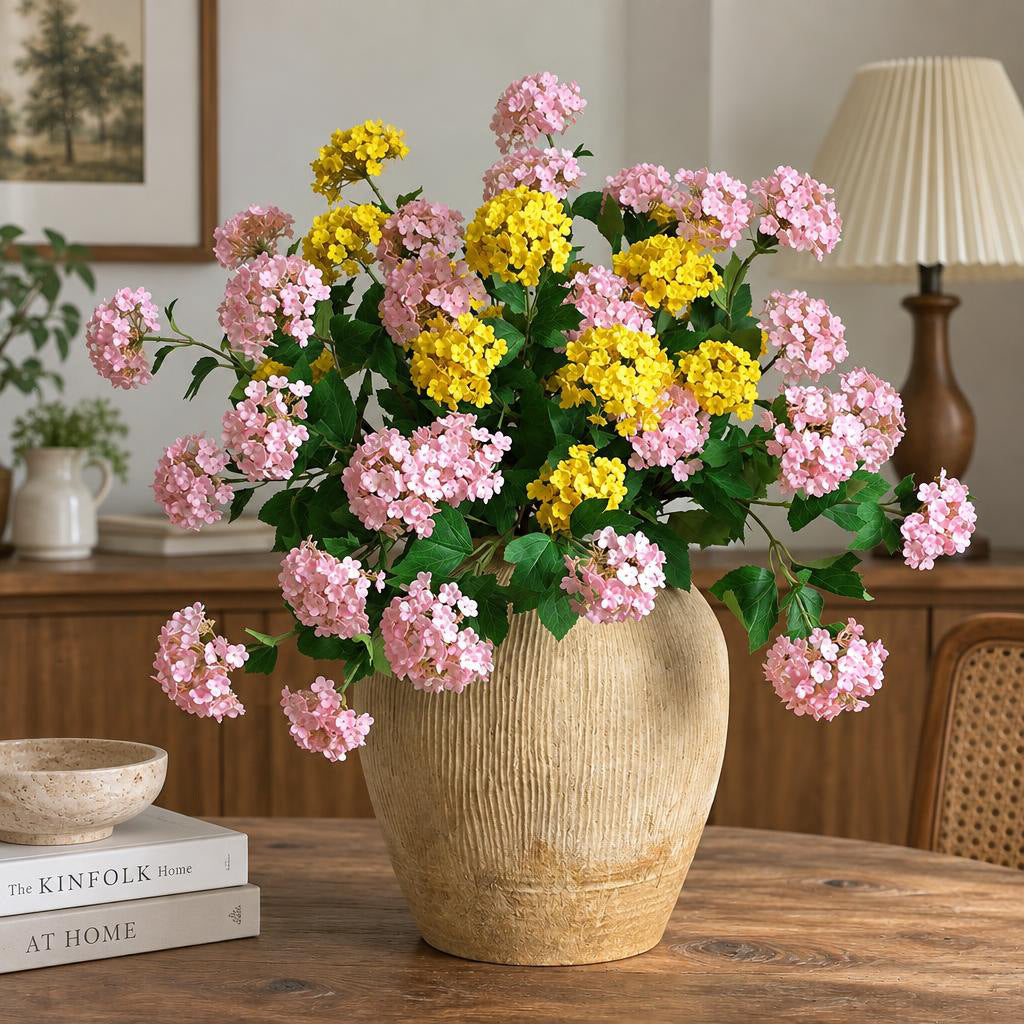 Künstliche Hortensie, 3-blütiger Busch aus Seidenstoff, 70 cm, für Innenraum, Tischdekoration, Hochzeit, Ladenausstattung