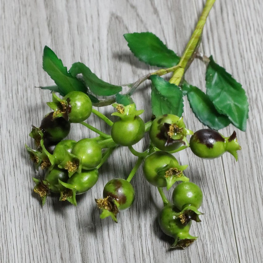Künstliche Granatapfel-Fruchtdekoration, 25 cm, 14 Blüten, Plastik, für Innen- und Außenbereich