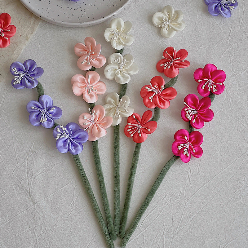 Künstliche Seiden-Pflaumenblüten Bouquet, 10 Stiele mit 30 Blüten, 30 cm hoch, für Hochzeit, Dekoration, Handel