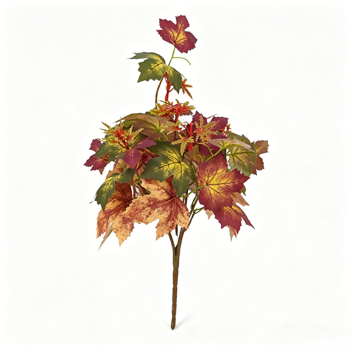 Künstlicher Ahornblatt-Busch, 47 cm Höhe, aus Kunststoff, für Hochzeiten, Geschäftsräume und Zuhause