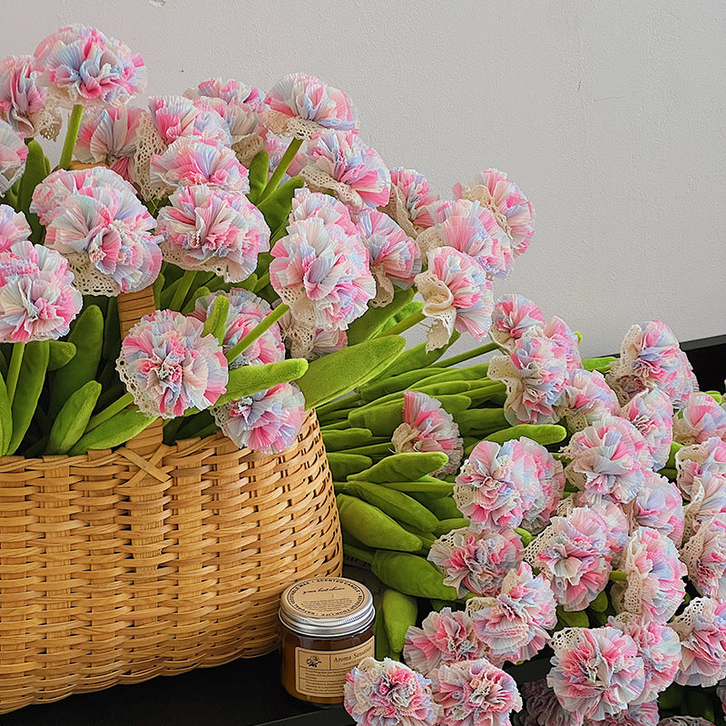 Künstliche Nelken Bouquet aus Seidenstoff, 10 Blüten, 35 cm hoch, für Wohnaccessoires und Dekoration