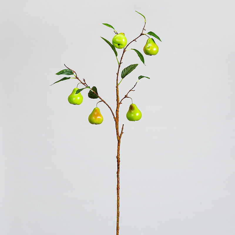 Künstlicher Birnenzweig, 98 cm, 5 Blüten, 6 cm Durchmesser, für Innendekoration und Gewerberäume