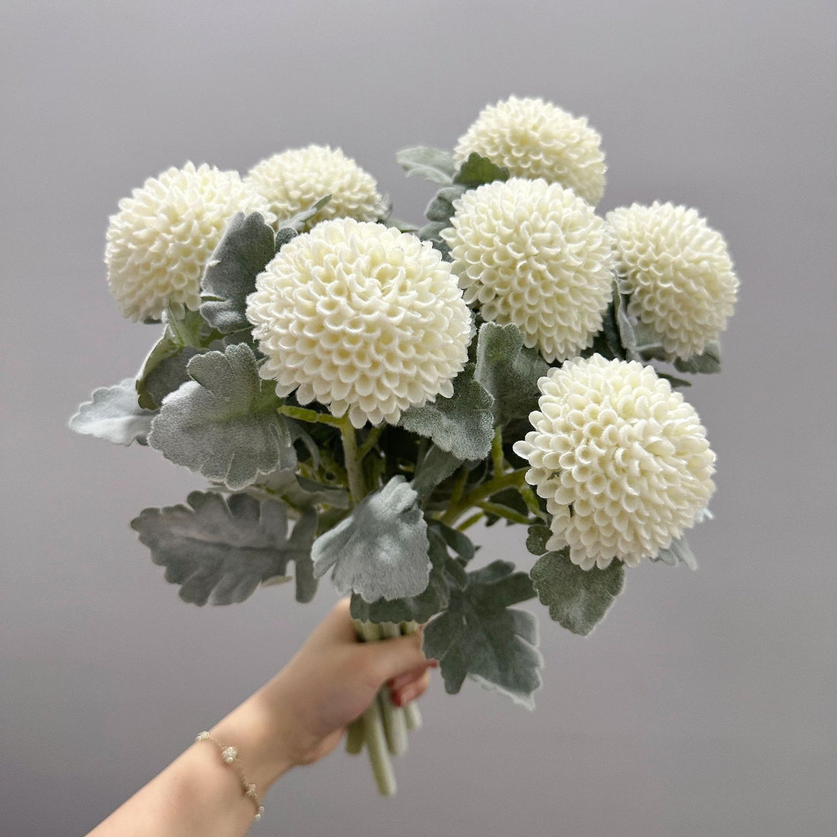 Künstliche Chrysantheme, Single-Stem mit 7 cm Blütenkopf, 37 cm hoch, Flockstoff, für Hochzeitsdekoration und Inneneinrichtung