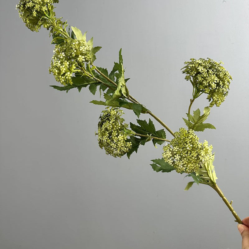 85 cm hochwertige Kunststoff-Hortensienbusch mit 6 Blüten, Schneeballhortensie, Deko für Hochzeit, Wohnung, Büro