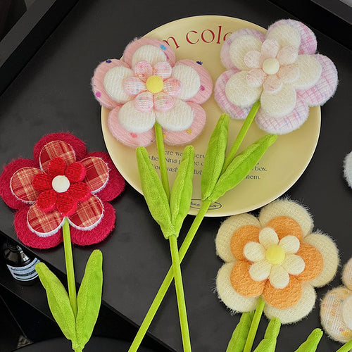10er-Set künstliche Wildblumen, Einzelstiel mit 10 Blüten, 38 cm Länge, Flauschstoff, für Hochzeiten, Dekoration und Gewerbe