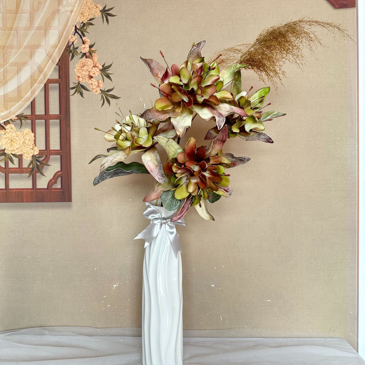 Künstliche Wildblumen, einzelne Stange mit 2 Blüten, 93 cm, für Dekoration, Hochzeit, Ladenlokal