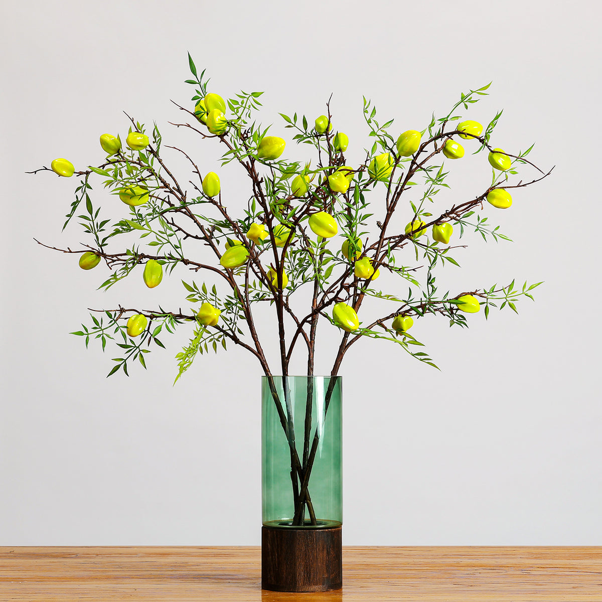 Künstliche Starfruit-Zweig Dekoration, 100 cm, PE/PVC, für Innenraum, Floristik, Event-Deko