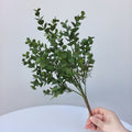 Künstlicher Eukalyptusbusch mit 7 Zweigen, 38cm, PE/PVC, für Hochzeiten, Outdoor und Wohnraum