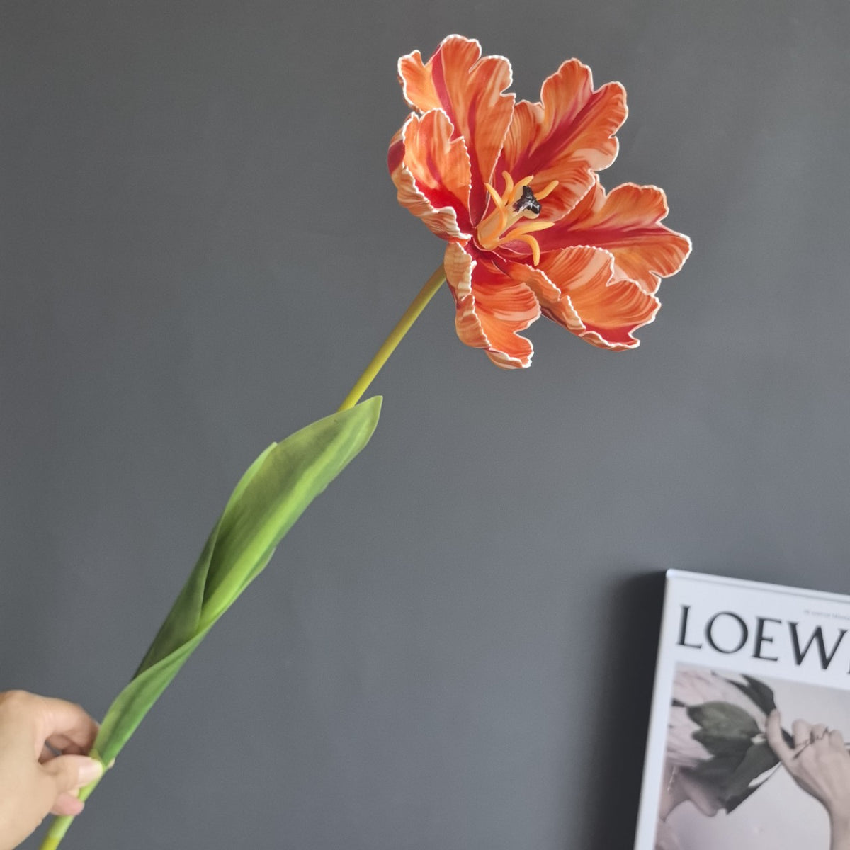 Künstliche Tulpe, Einzelstiel, 68 cm, Retro-Stil, Latex-Material, für Hochzeit, Zuhause und Büro