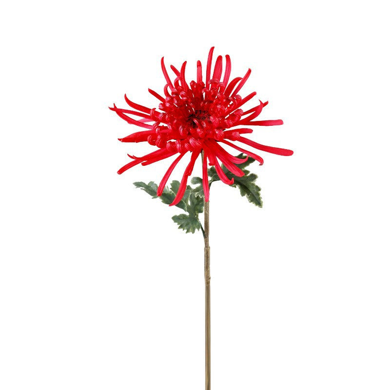 Künstliche Chrysantheme, einzelner Stiel mit 1 Blüte (20 cm Durchmesser), 72 cm hoch, PU-Material, für Hochzeitsdekoration und Innenraum