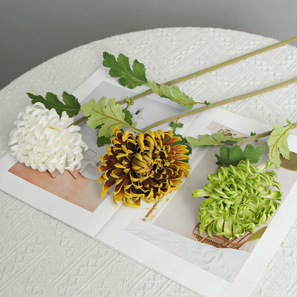 Kunstblume Zinnie, Einzelstiel mit 1 Blüte, PU, Herbstfarben im Vintage-Stil, für Hochzeit, Hotel und Dekoration