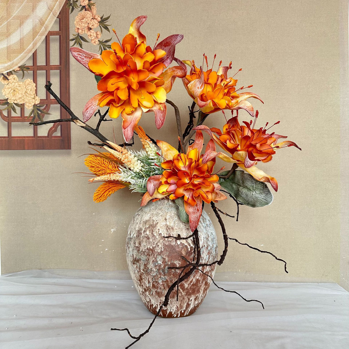 Künstliche Wildblumen, einzelne Stange mit 2 Blüten, 93 cm, für Dekoration, Hochzeit, Ladenlokal