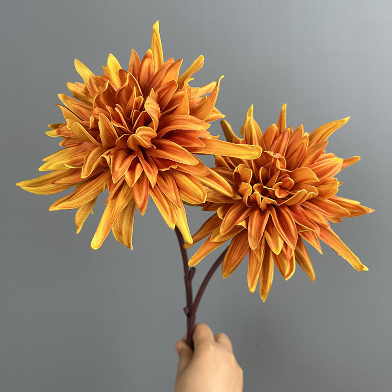 Künstliche Chrysantheme aus PU, einzelner Stiel mit 20 cm Blüte, 62 cm hoch, für Hochzeiten, Büro und Innendekoration
