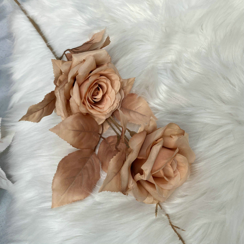 Künstliche Iris-Rose, 1 Stiel mit 2 Blüten, 80 cm Höhe, aus Seidenstoff, für Hochzeiten und Wohnaccessoires
