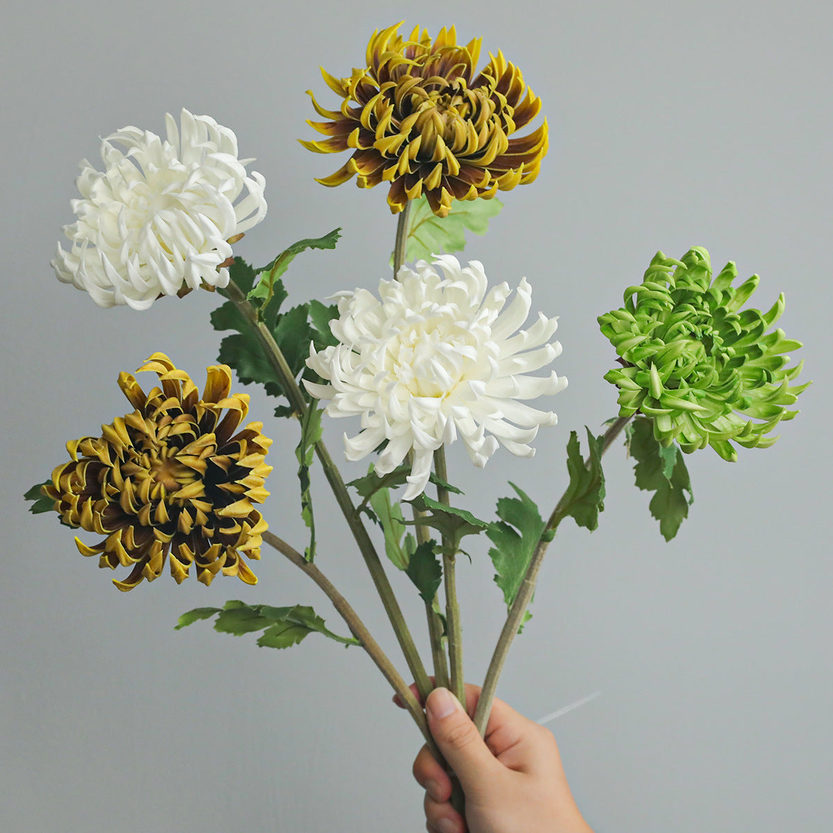 Kunstblume Zinnie, Einzelstiel mit 1 Blüte, PU, Herbstfarben im Vintage-Stil, für Hochzeit, Hotel und Dekoration