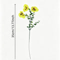 Künstliche Eukalyptus-Single-Stiel mit 3 Blüten, 35 cm, Seidenstoff, Hochzeit & Dekoration