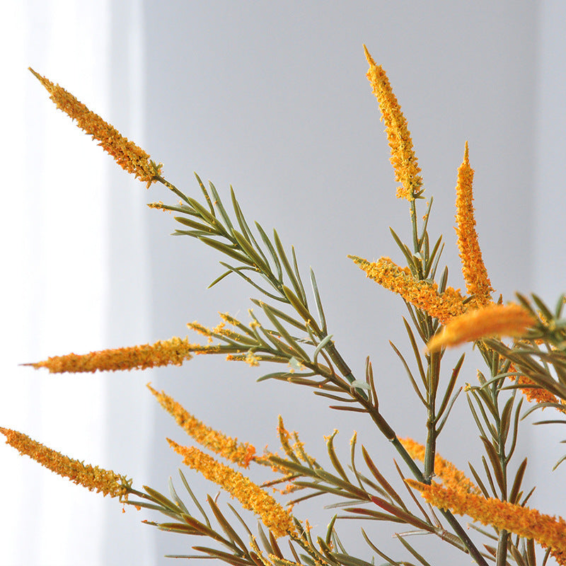 Kunstblume Salbei, Ziersalbei & Fuchsschwanzgras, Einzelzweig aus PVC, Herbstfarben, für Hochzeit & Dekoration