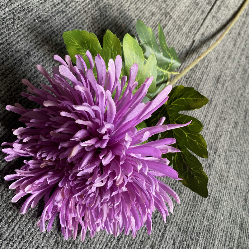 Künstliche Chrysantheme, einzelner Stiel mit 18 cm Blüte, 73 cm hoch, aus Seidenstoff, für Hochzeiten und Innendekoration