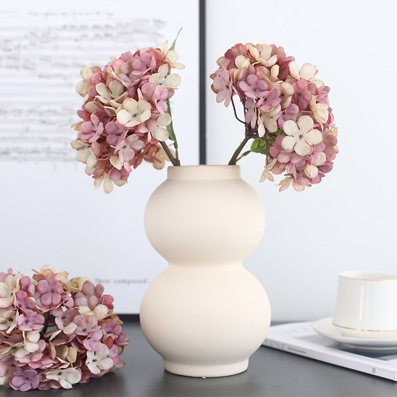 Künstliche Hortensie, Einzelstiel mit 1 Blütenkopf, Kunstseide-Stoff, Herbstfarben, für Hochzeit, Hotel und Schaufenster