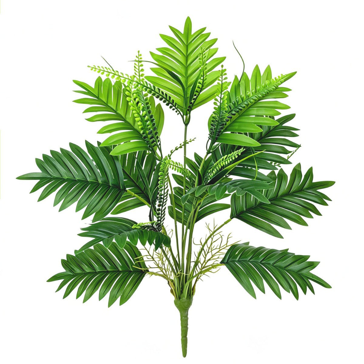 Künstliche Areca-Palme & Bananenblatt, 53 cm hoch, moderne Zimmerpflanze für Wohnzimmer, Büro & Gewerbe