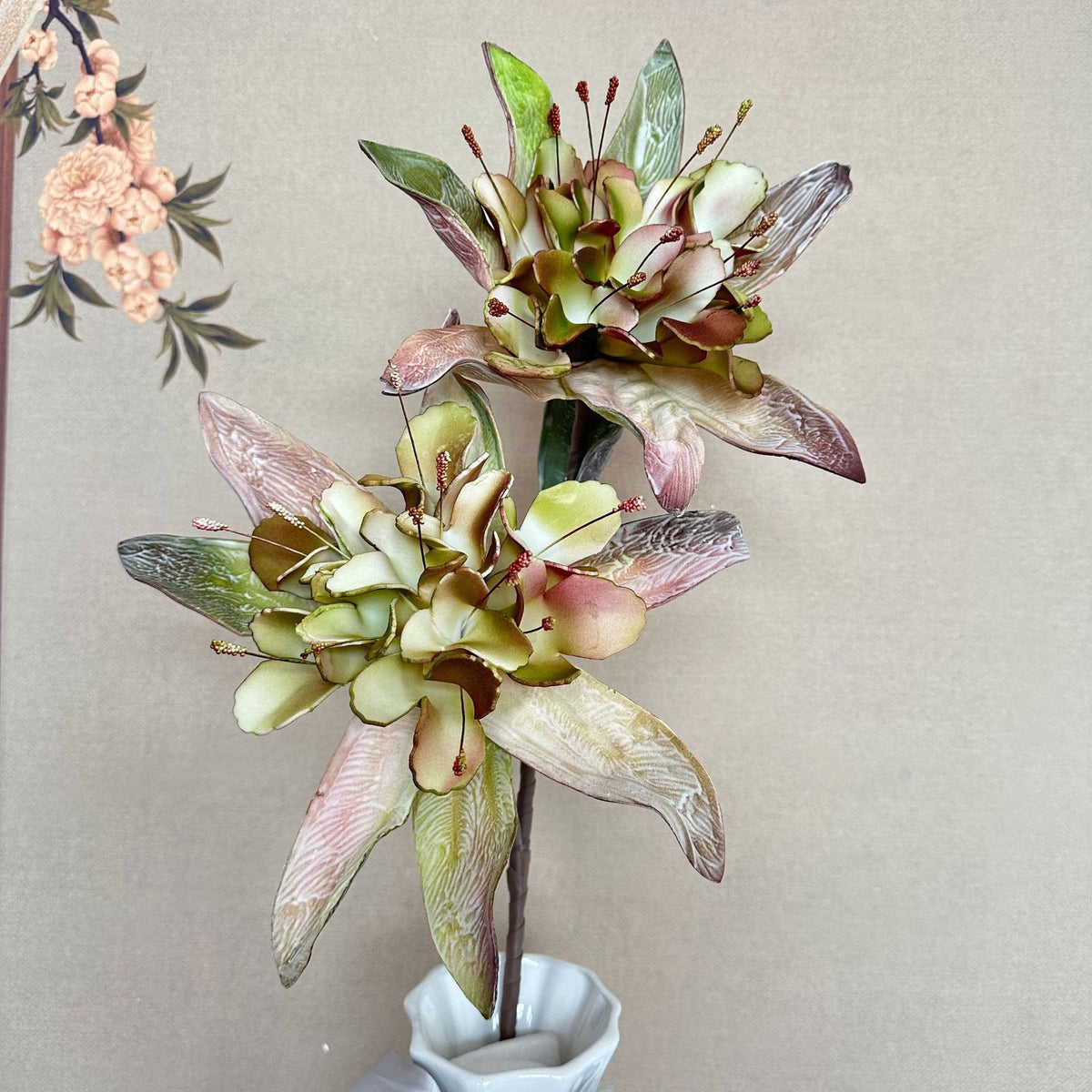Künstliche Wildblumen, einzelne Stange mit 2 Blüten, 93 cm, für Dekoration, Hochzeit, Ladenlokal