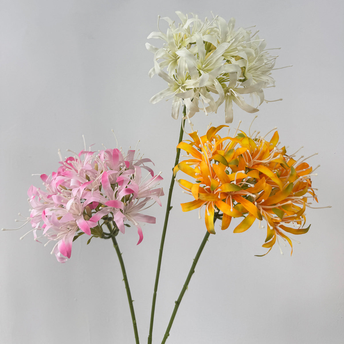 66 cm künstliche Lycoris-Blüten, Busch, Polyester-Seide, für Hoteldekoration, Hochzeiten, Innenräume