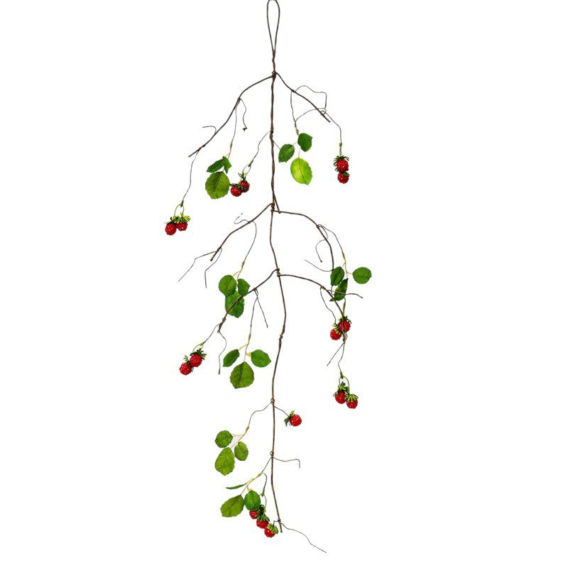 Künstliche Erdbeerranke mit 16 Beeren, 97 cm Länge, für Innendekoration und Gewerberäume