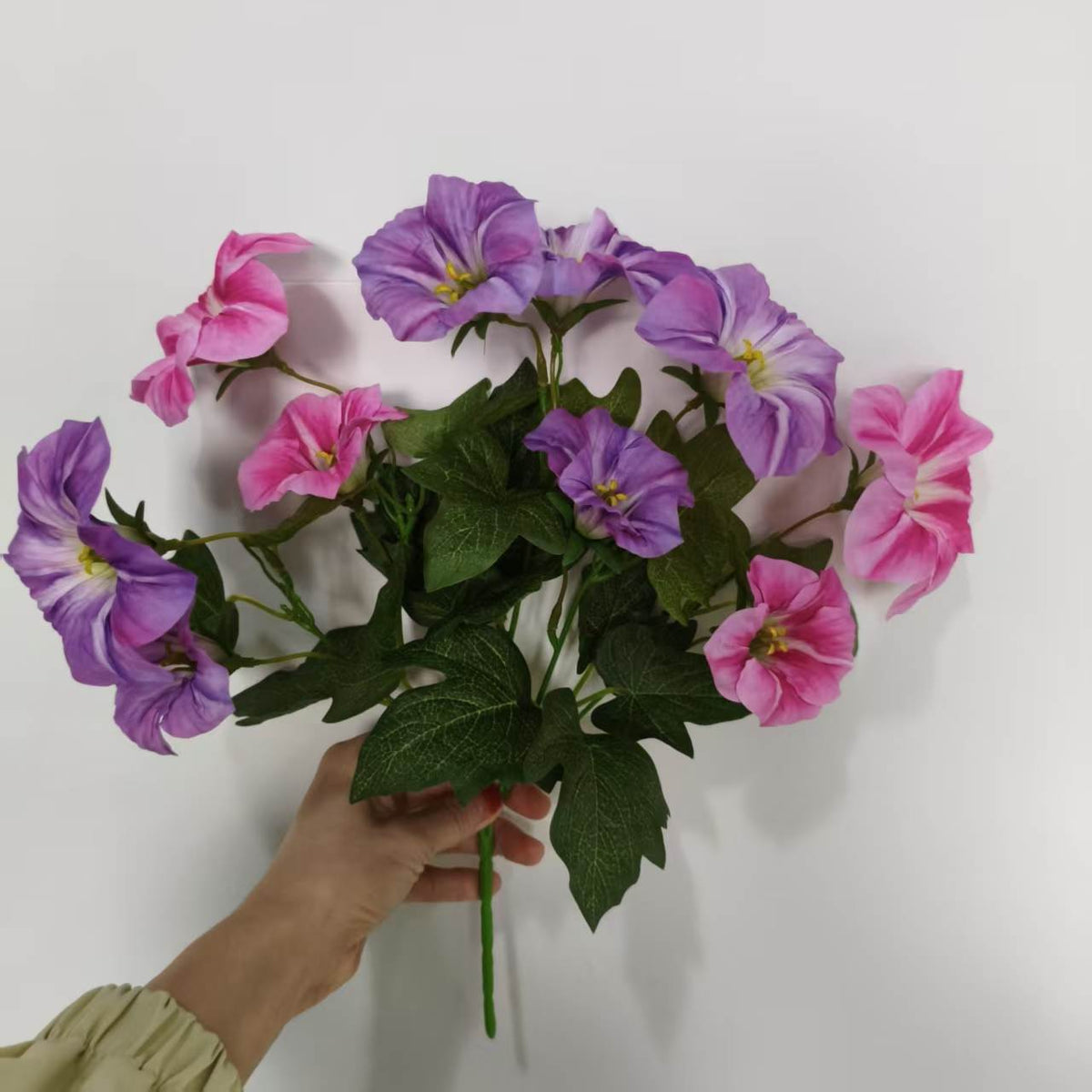 Künstliche Trichterblumen-Büschel, UV-beständig, 40 cm Höhe, für Innen- und Außenbereich