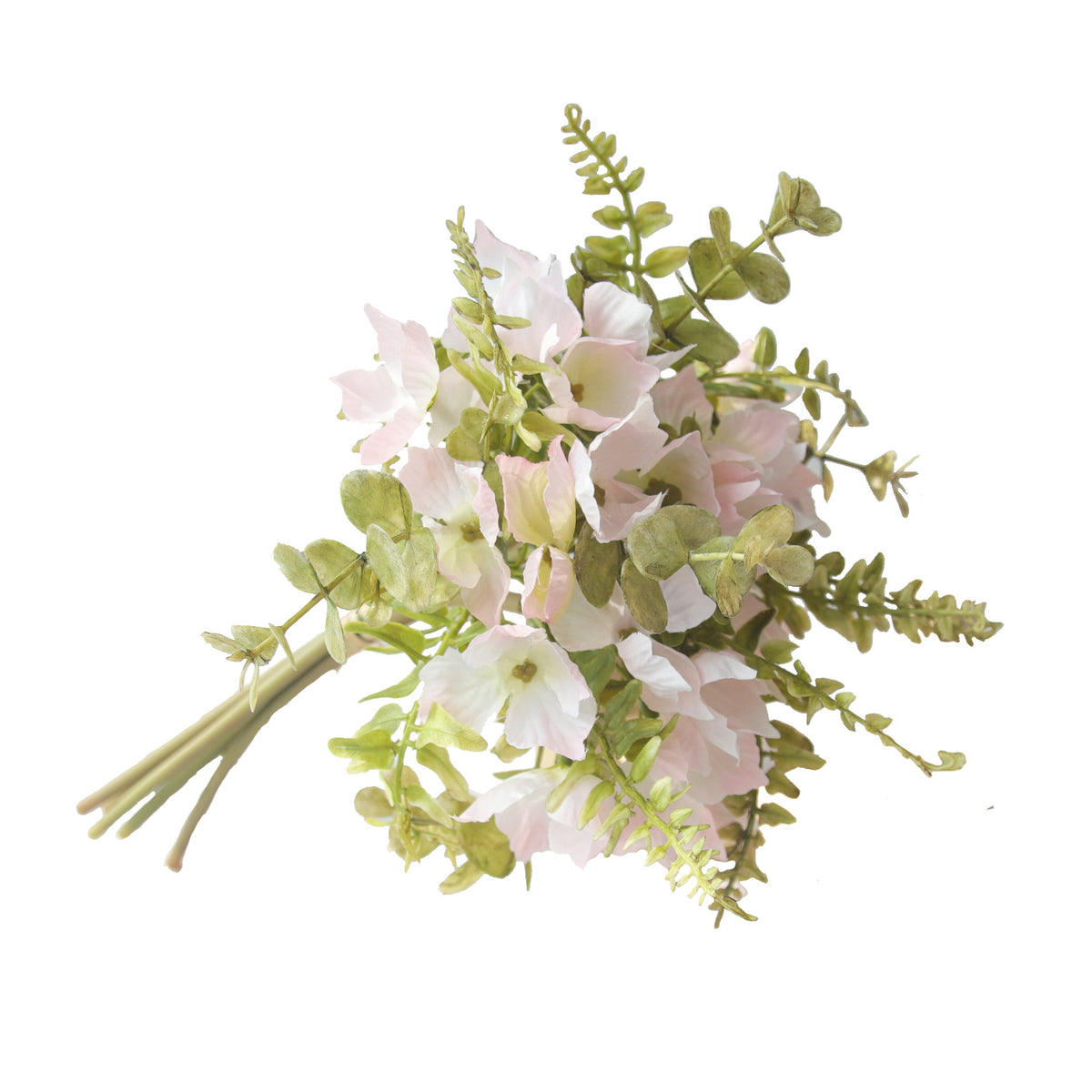 Künstliche Hortensien und Eukalyptus-Strauß, 33 cm, PE/PVC, ländlicher Stil, für Hochzeiten, Zuhause und Außenbereich