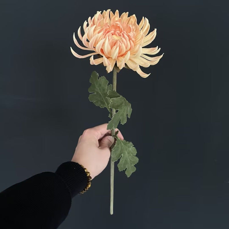 Kunstblume Zinnie, Einzelstiel mit 1 Blüte, PU, Herbstfarben im Vintage-Stil, für Hochzeit, Hotel und Dekoration