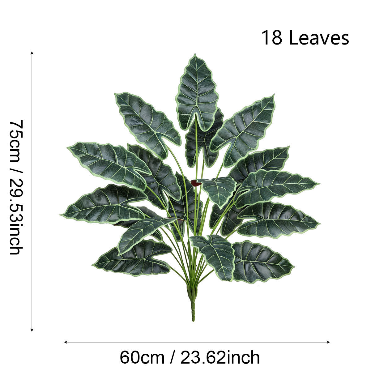 Künstliche Zamioculcas, 60 cm, Kunststoff, für Innen- und Außenbereich, ohne Übertopf
