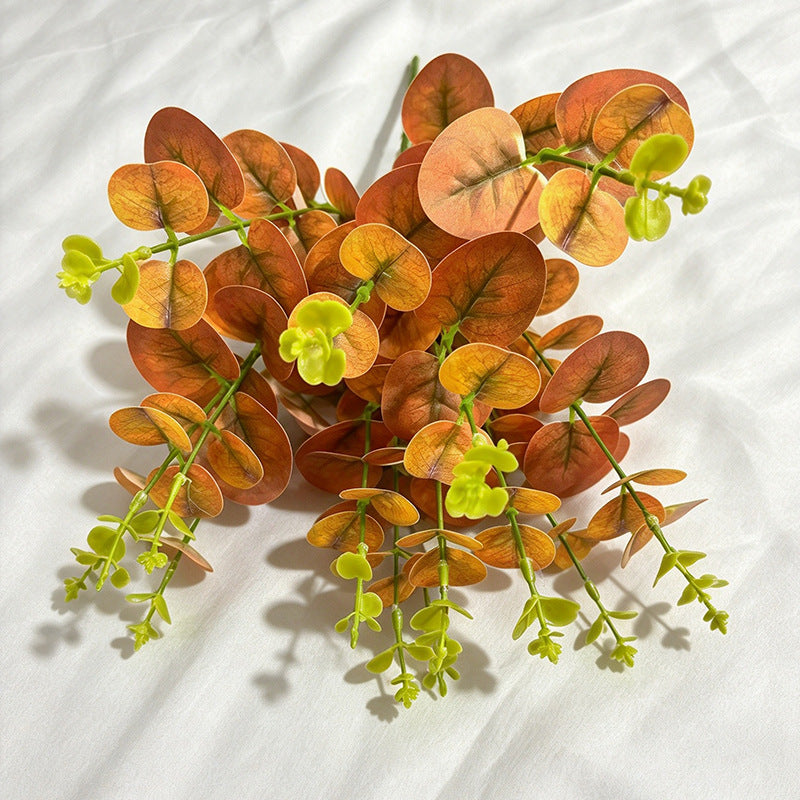Künstliche Geldblatt-Pflanze (Pilea) im Bund, 1 Büschel mit Rundblättern, Kunststoff, für Vase, Hochzeit und Wohndeko