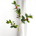 Künstlicher Kamelienzweig mit Zierfrüchten, Kunststoff (PE/PVC), Bush mit biegbaren Ästen, für Hochzeit, Schaufenster & Wohnraum