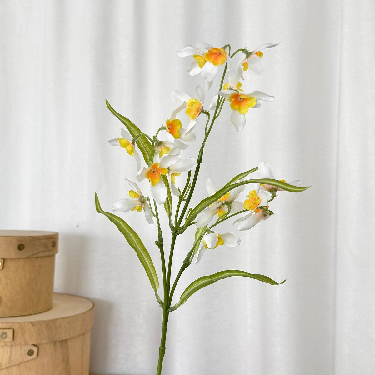 Künstliche Orchidee, Kleine Cymbidium, 50 cm, moderne Dekoration für Zuhause, Büro und Veranstaltungen