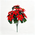 14-Blüten Weihnachtsstern Kunstblume, 50 cm, PVC, für Innenraumdekoration