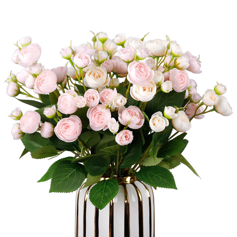 Künstliche Kamelienblüten, 12-Blüten-Busch, 46 cm, aus Seidenstoff, für Hochzeiten, Wohn- und Geschäftsräume