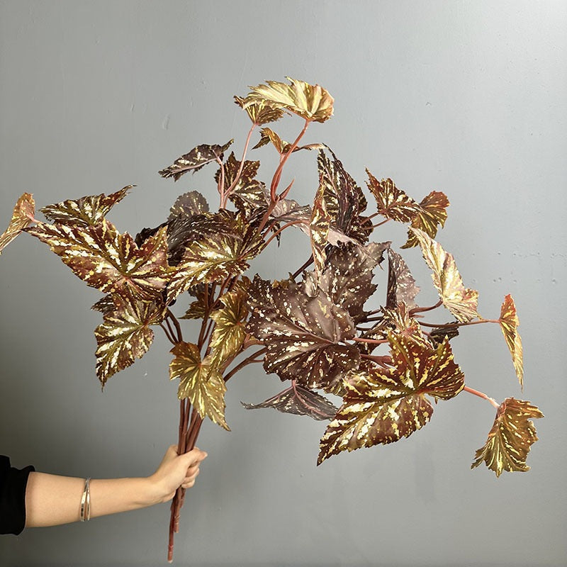 Künstliche Begonien-Busch, 71 cm hoch, 31 cm breit, Plastik, für Innen- und Außenbereich, Dekoration