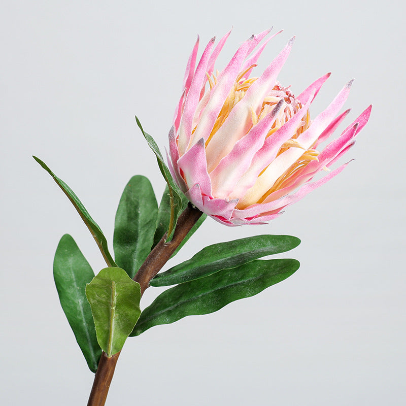 Künstliche Protea-Königsblume, einzelner Stiel, 56 cm Länge, für Hochzeitsdekoration und Inneneinrichtung