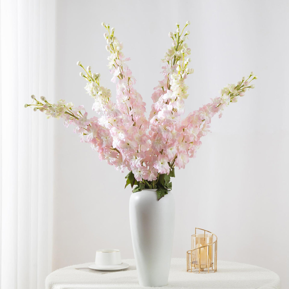 115 cm künstliche Rittersporn-Blüten aus Seidenstoff, moderne Deko für Hochzeiten und Gewerbe