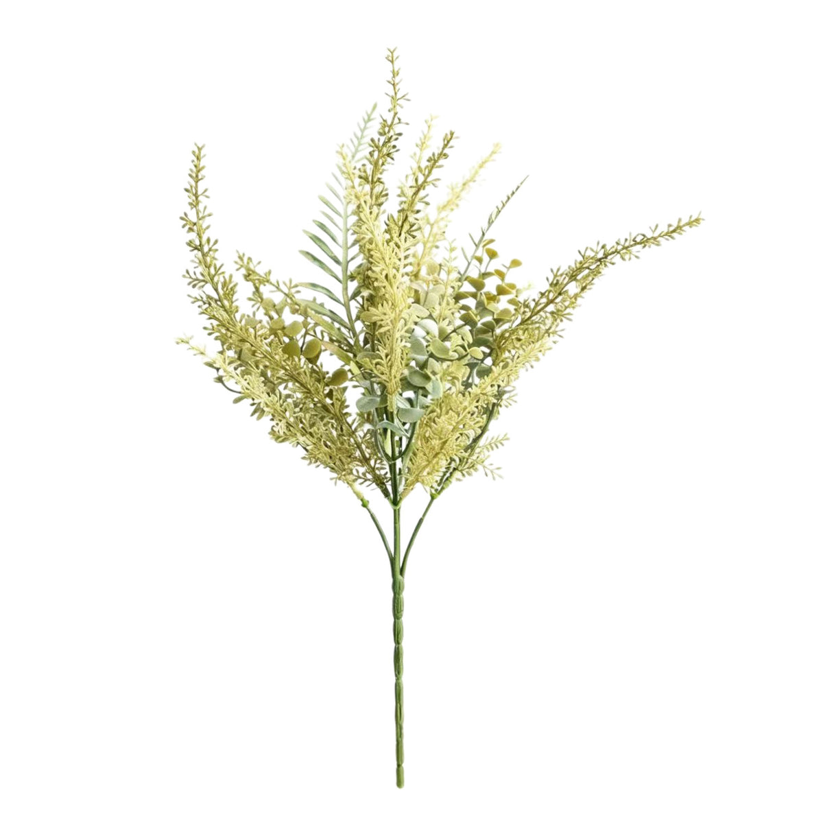 Künstlicher Eukalyptus-Farn-Busch, Kunstpflanze 37 cm, Kunststoff und Eisen, Dekoration für Zuhause und Hochzeit