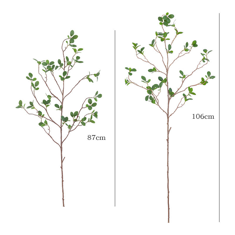 Künstliches Milan-Blatt, Banyan-/Ficus-Zweig mit Blättern, Einzelzweig 1 Stück, Kunstseide-Stoff, 87 cm, für Hochzeit & Schaufenster