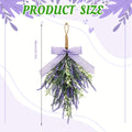 Künstlicher Lavendel mit Schleife, Wandbehang für Tür, Kunststoff (PE/PVC), Kunstblumen in Lila, für Zuhause, Schaufenster und Hotel